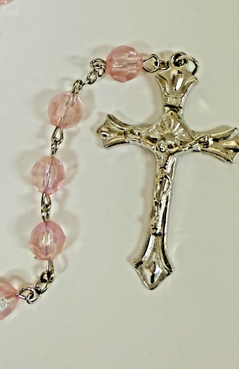 Pink Acrylic Faceted Rosary,  New Gftshp-67 - Journeys of Faith