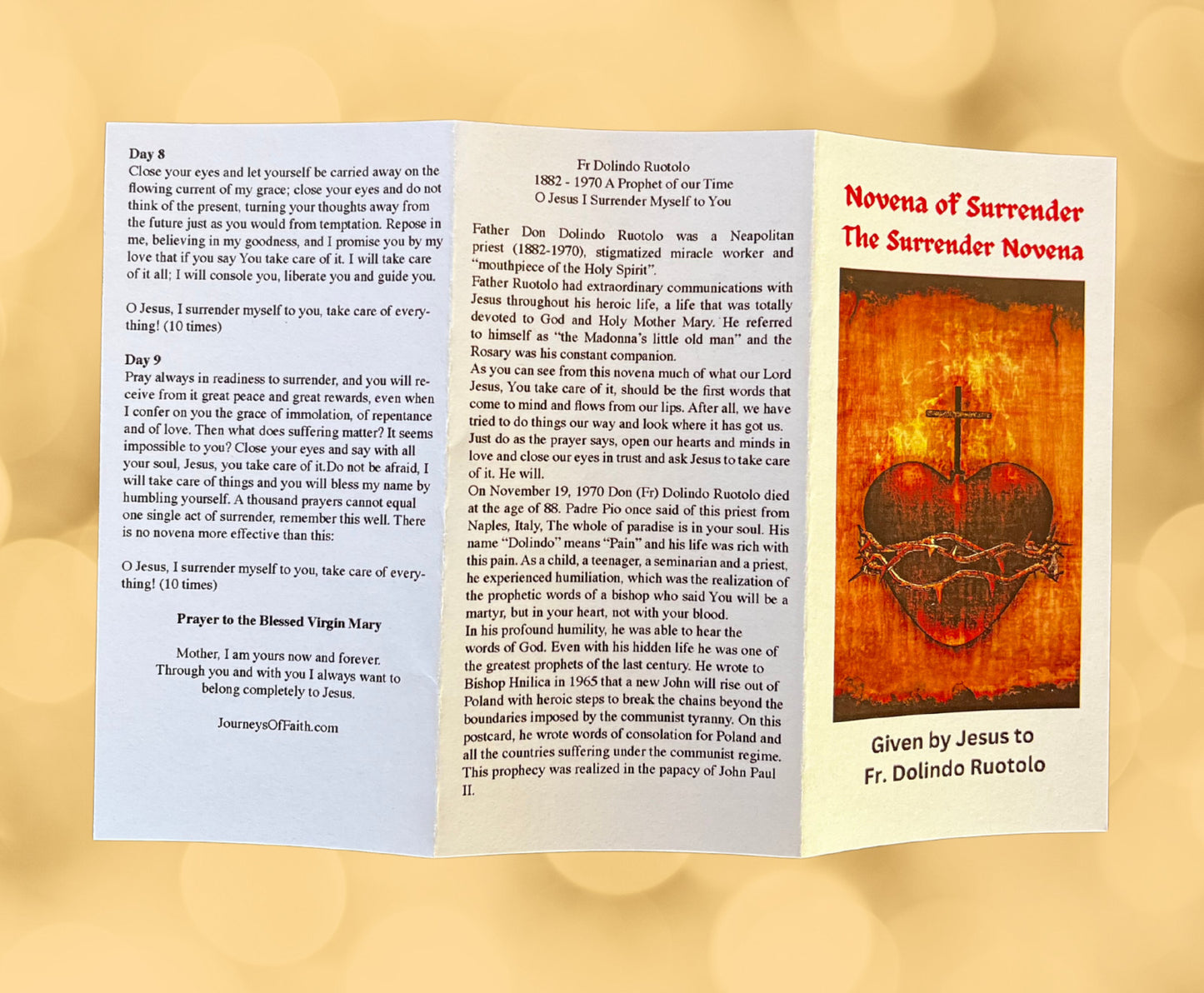 20 Pack The Surrender Novena Prayer Fr. Dolindo - Journeys of Faith