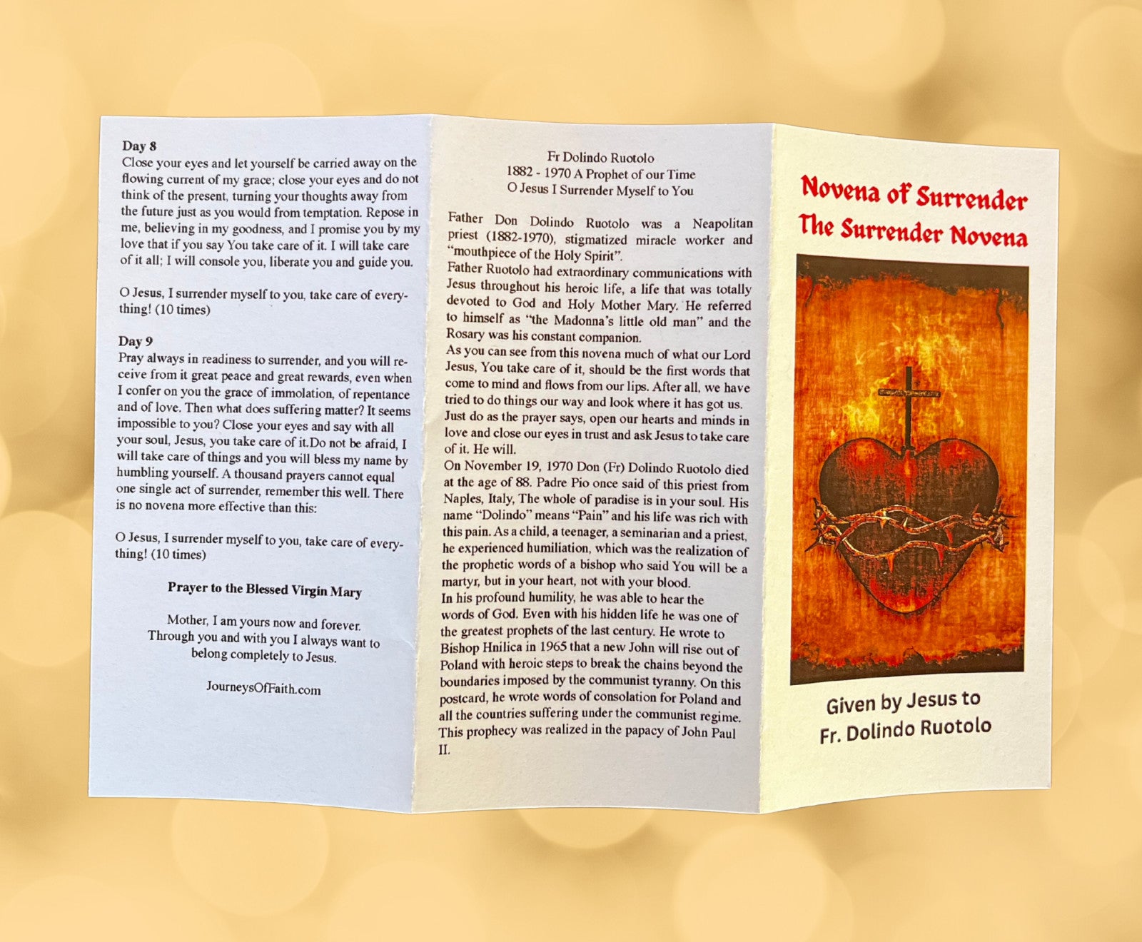 20 Pack The Surrender Novena Prayer Fr. Dolindo - Journeys of Faith
