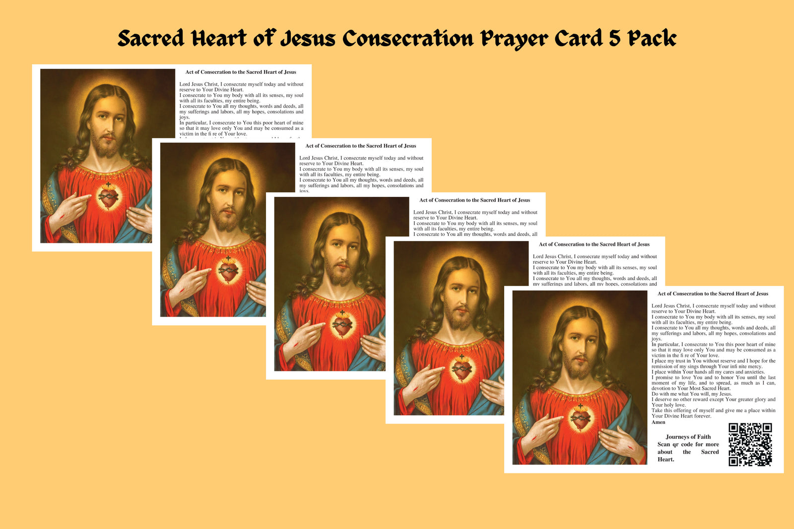 Sacred Heart of Jesus Consecration Prayer Card - Journeys of Faith