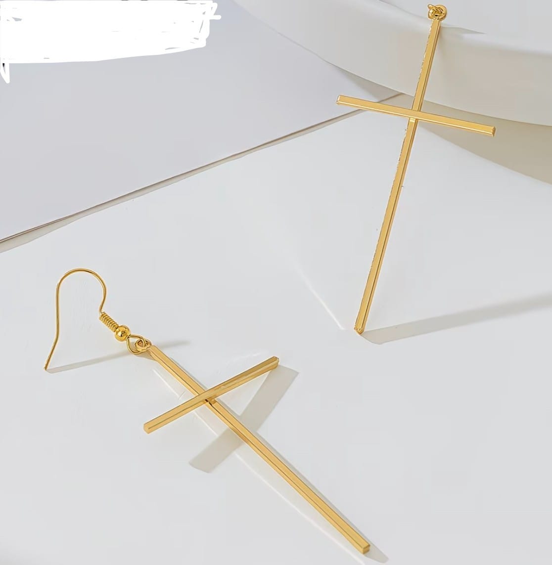 Gold Plated 3.19" Dangle Cross Earrings, New #Gftshp-98 Unbranded Jewelry & Watches:Fashion Jewelry:Earrings