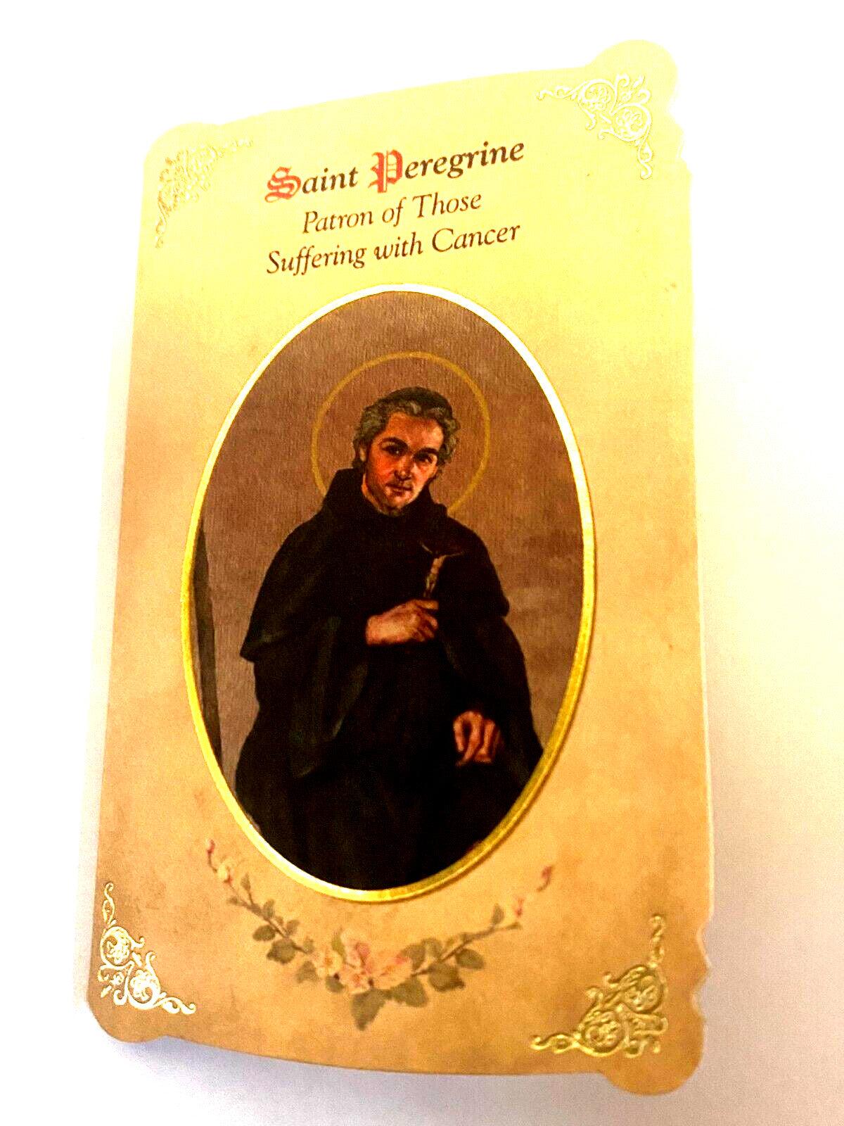 Saint Peregrine Laziosi  (The Cancer Saint)  Prayer Card + Medal, New #PCM-24 - Journeys of Faith