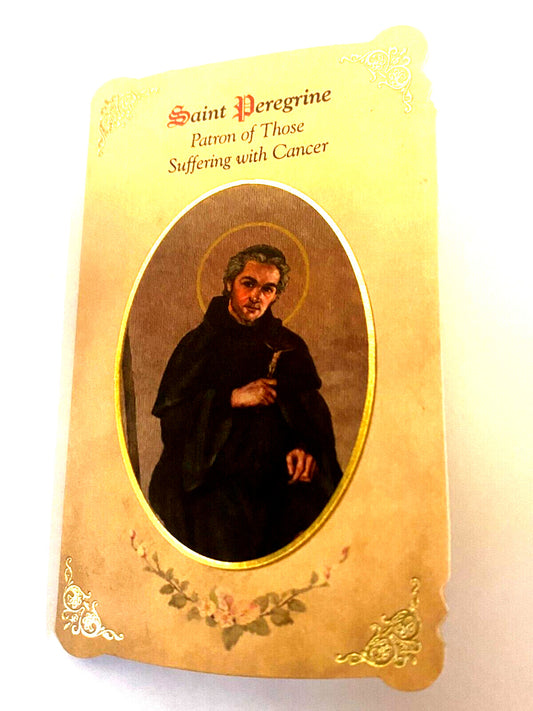 Saint Peregrine Laziosi  (The Cancer Saint)  Prayer Card + Medal, New #PCM-24 - Journeys of Faith
