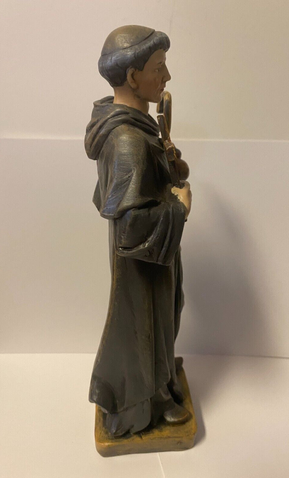 8-inch Saint Peregrine statue by Bob and Penny Lord, depicting the Cancer Saint in a detailed religious figure form.