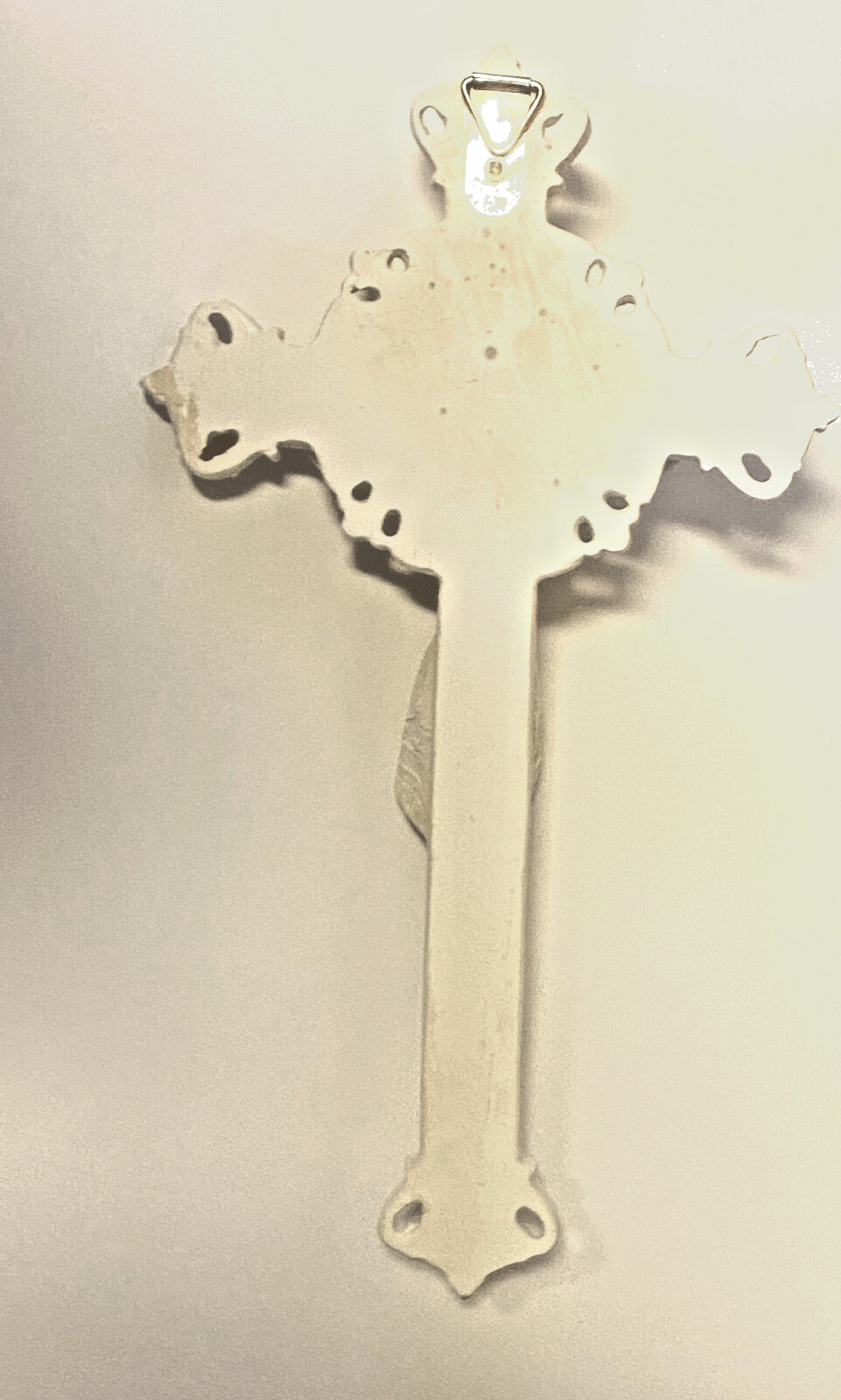 Whitewash 9" Wall Crucifix , New #AB-171