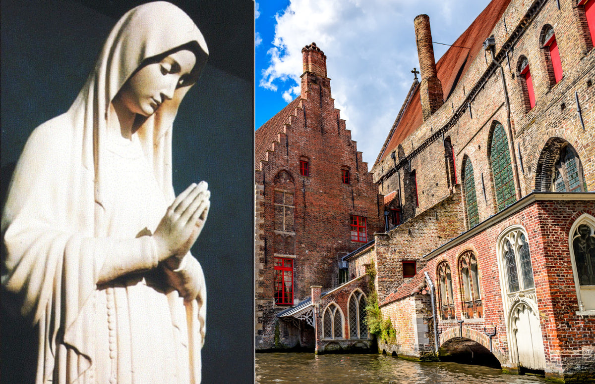 11x17 print of Our Lady of Banneux art by Journeys of Faith, featuring a detailed religious depiction on high-quality paper.