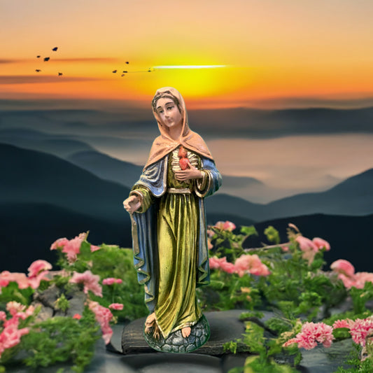 Flame of Love 8" hand painted statue, New from Colombia #L027 - Journeys of Faith