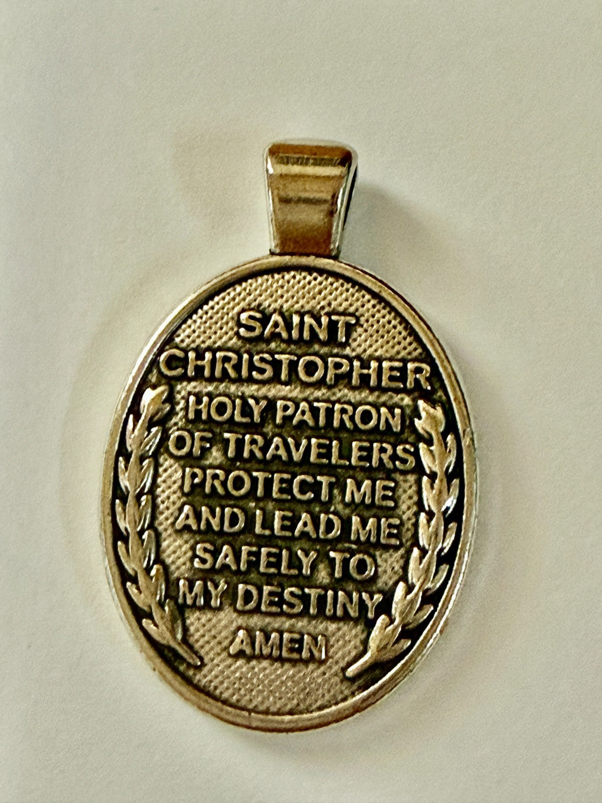 Saint Christopher 1.5" Silvertone Oval Medal, New #MD-070 - Journeys of Faith