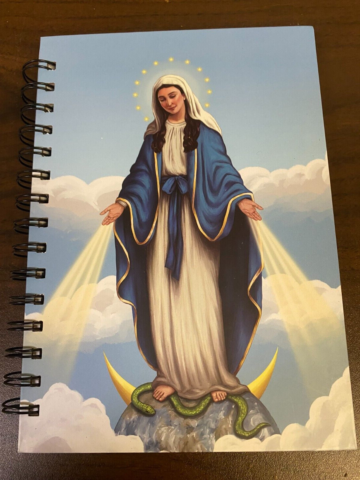 Hardcover journal featuring Our Lady of Grace design, by Bob and Penny Lord, with religious Christian spirituality theme.