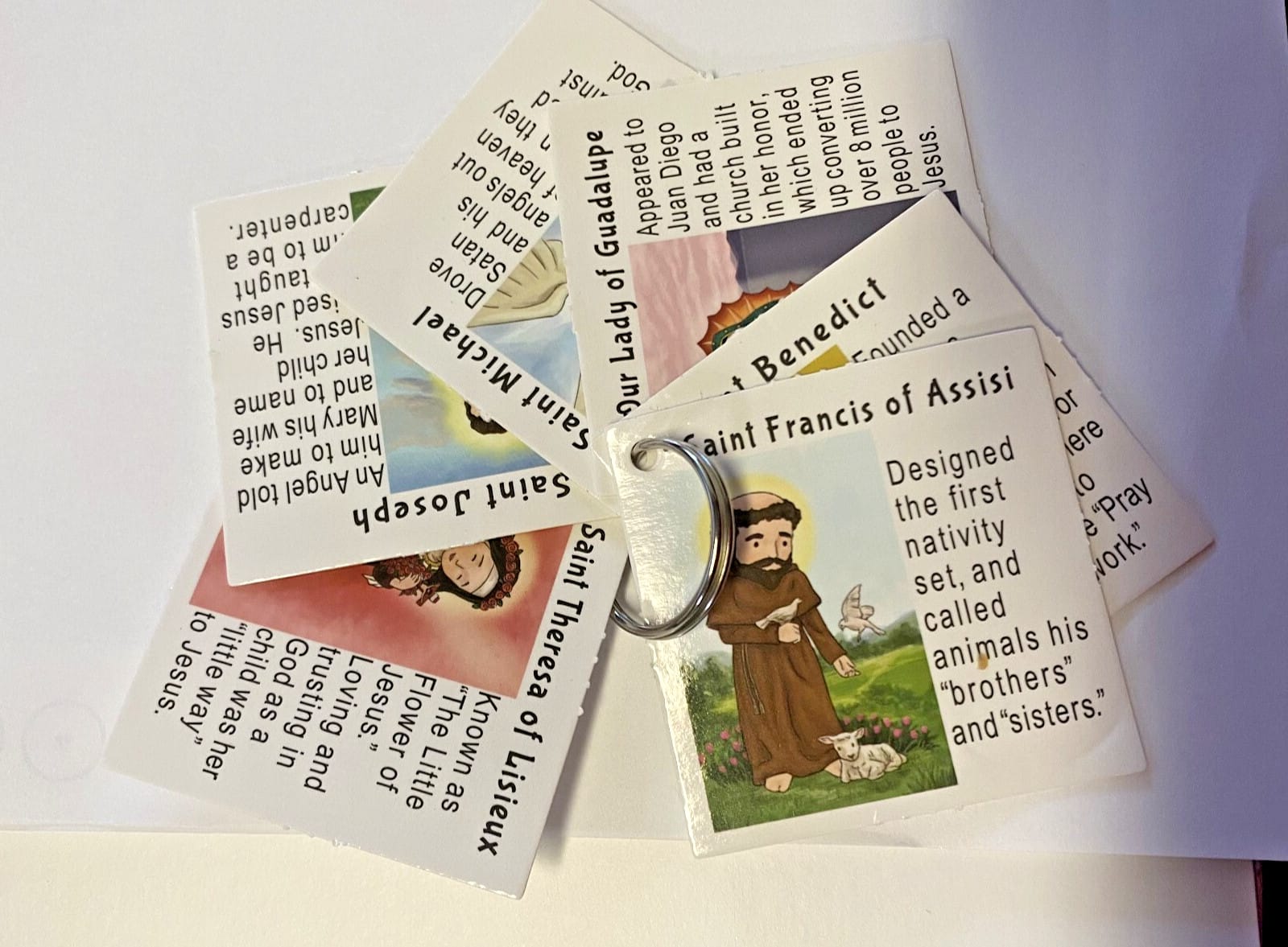 Saints Punch Out cards 2" x 2" on Keychain Ring for Children, New #AB-320-R2 Bob and Penny Lord Journeys of Faith Collectibles:Religion & Spirituality:Christianity:Other Christian Collectibles