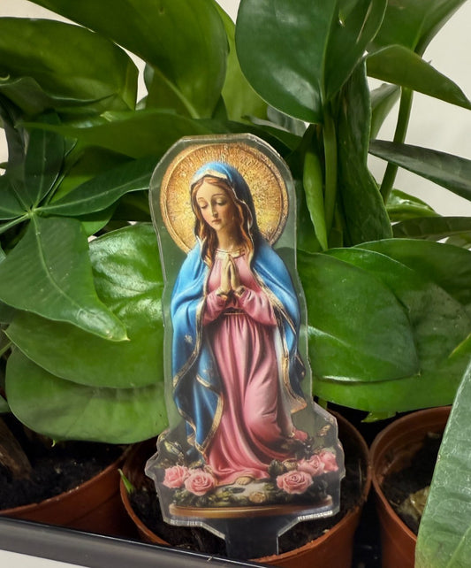 Blessed Mother Acrylic Garden Stake(pink & blue), New #ALM-026-R2