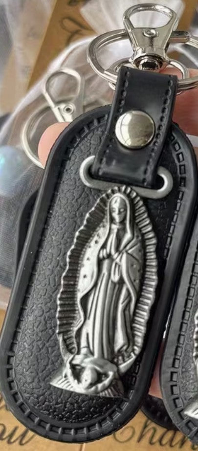 Our Lady of Guadalupe Faux Leather Keychain, New #Gftshp-52
