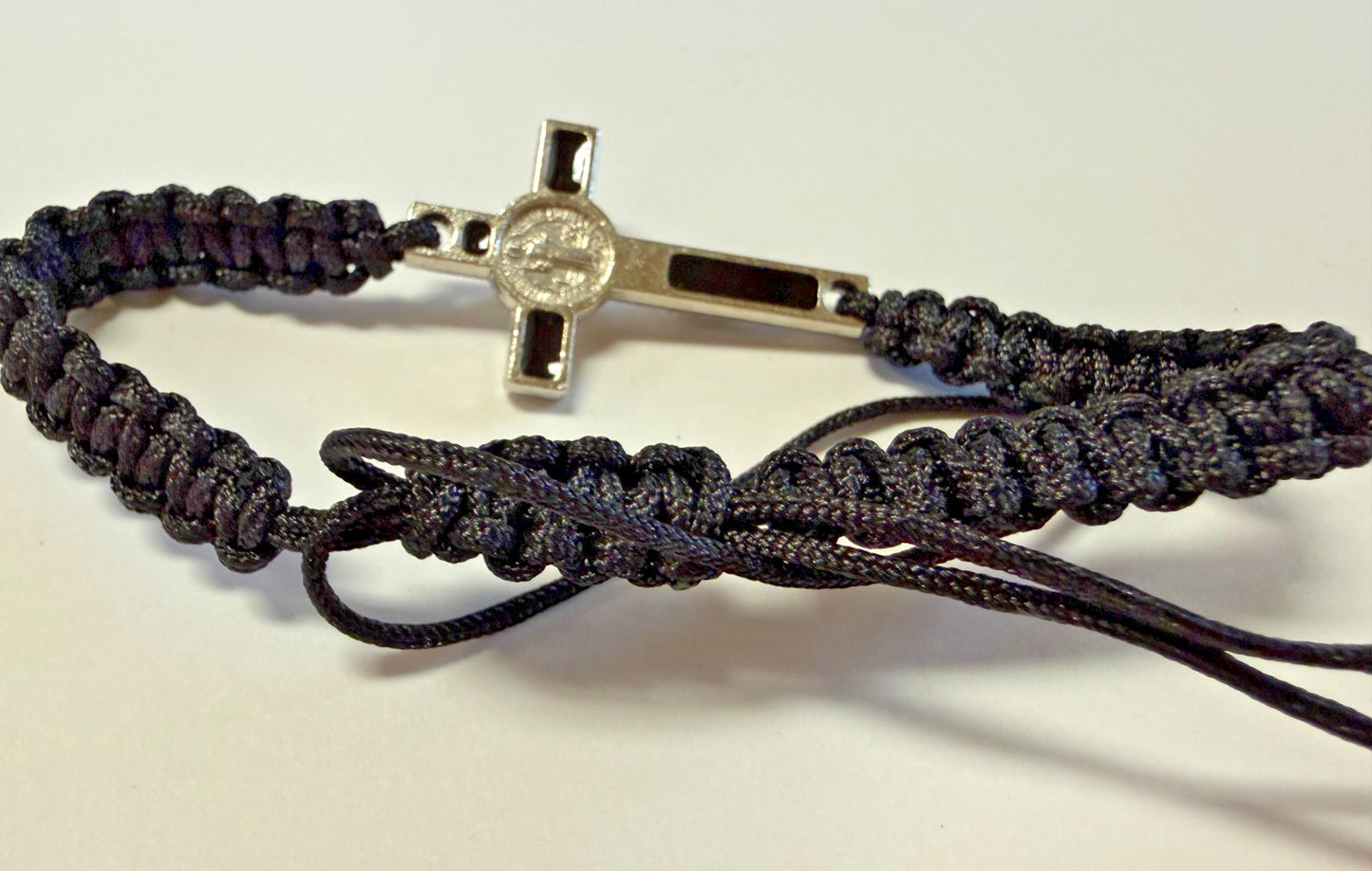Saint Benedict Crucifix Black Cord Bracelet , New #Gftshp-141 - Journeys of Faith