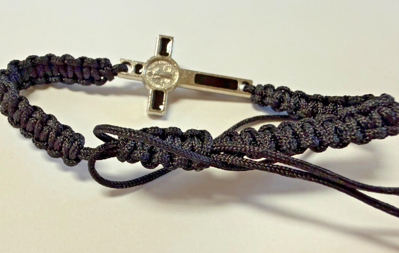Saint Benedict Crucifix Black Cord Bracelet , New #Gftshp-141 - Journeys of Faith