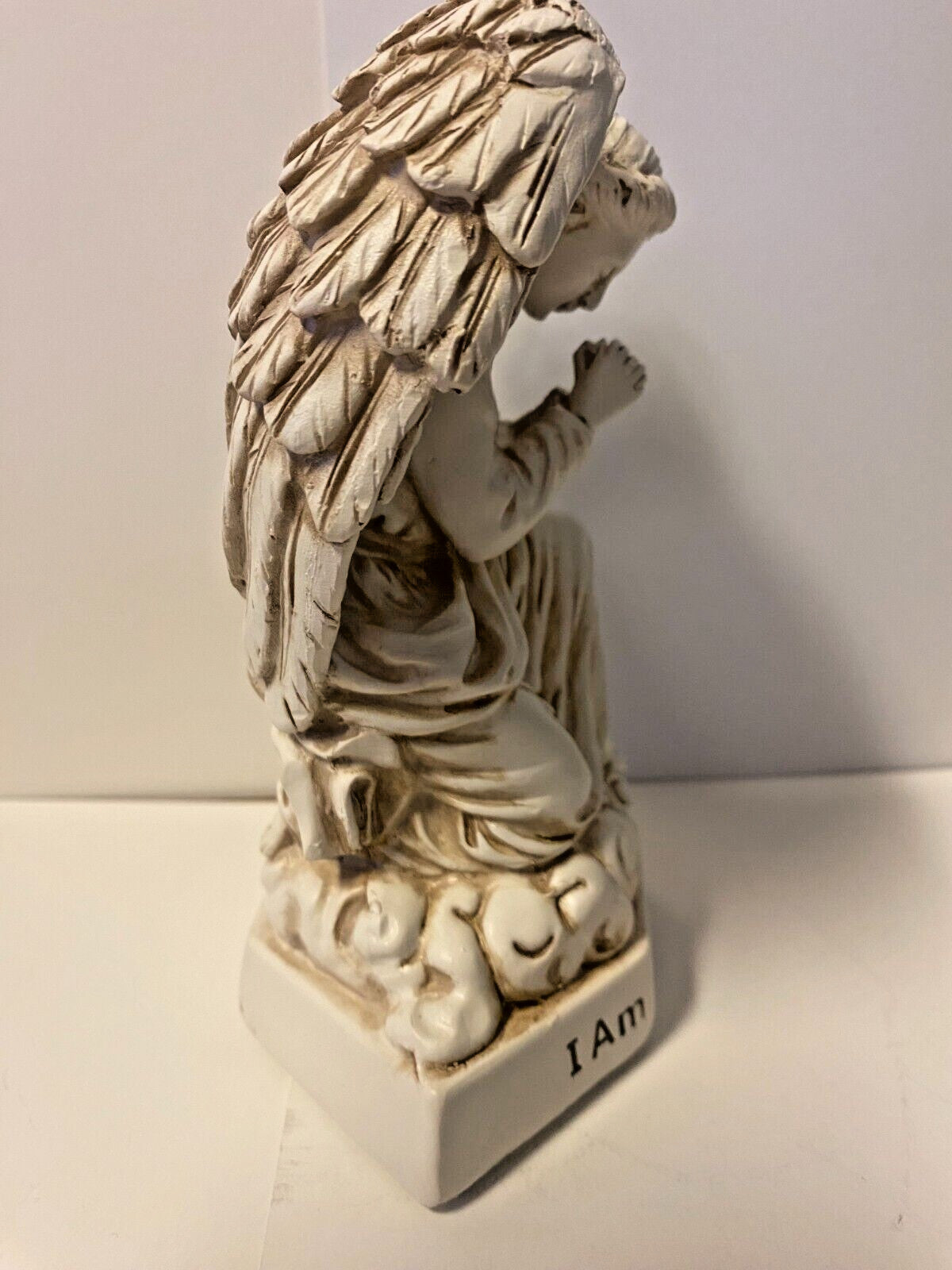 Avalon Gallery Memorial Angel figurine, 6.25 inches tall, detailed angel sculpture for home décor and remembrance.