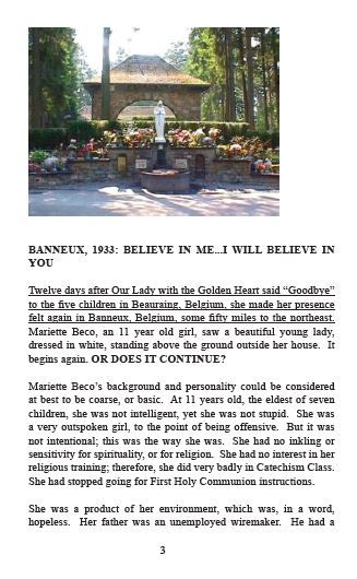 Our Lady of Banneux Pamphlet/Minibook,by Bob and Penny Lord - Journeys of Faith