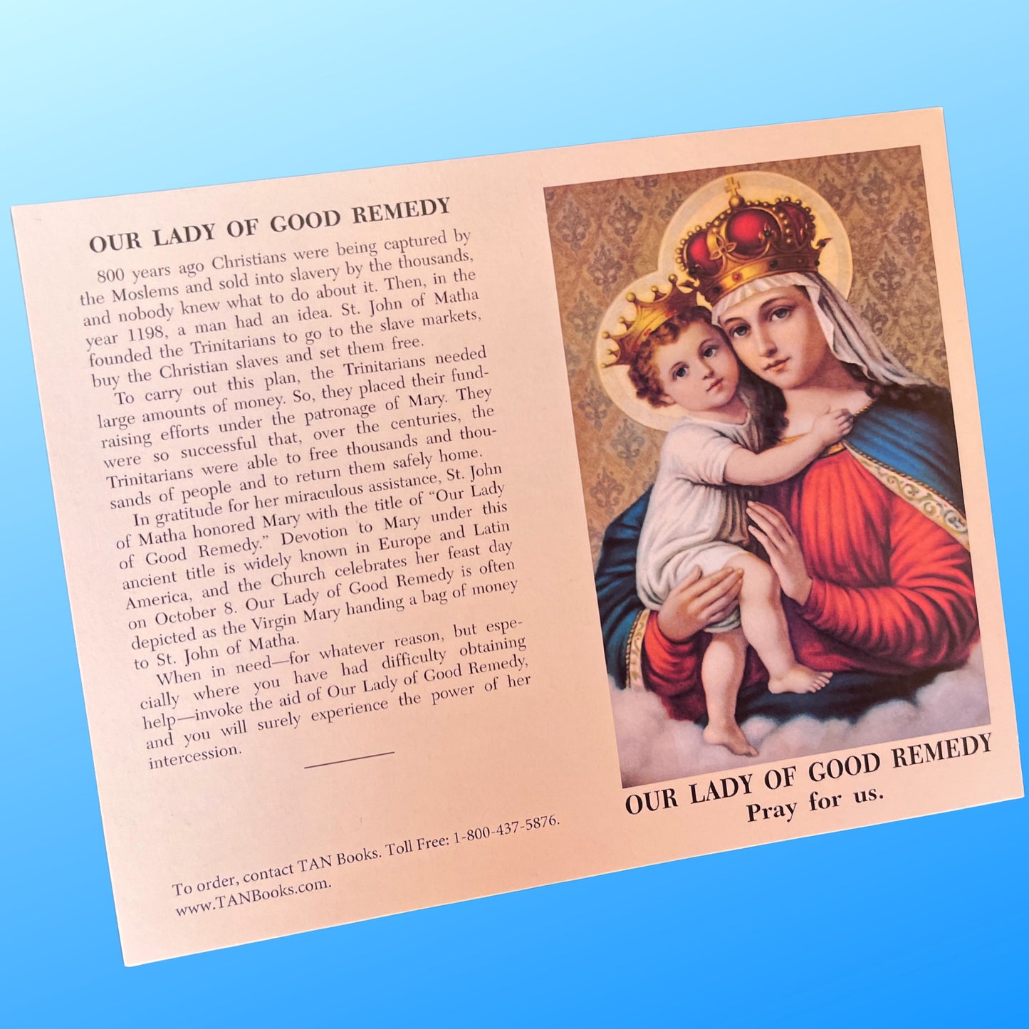 Our Lady of Good Remedy Novena Prayer Card