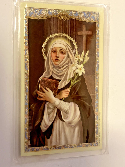 Saint Catherine of Siena Laminated Bio Card, New