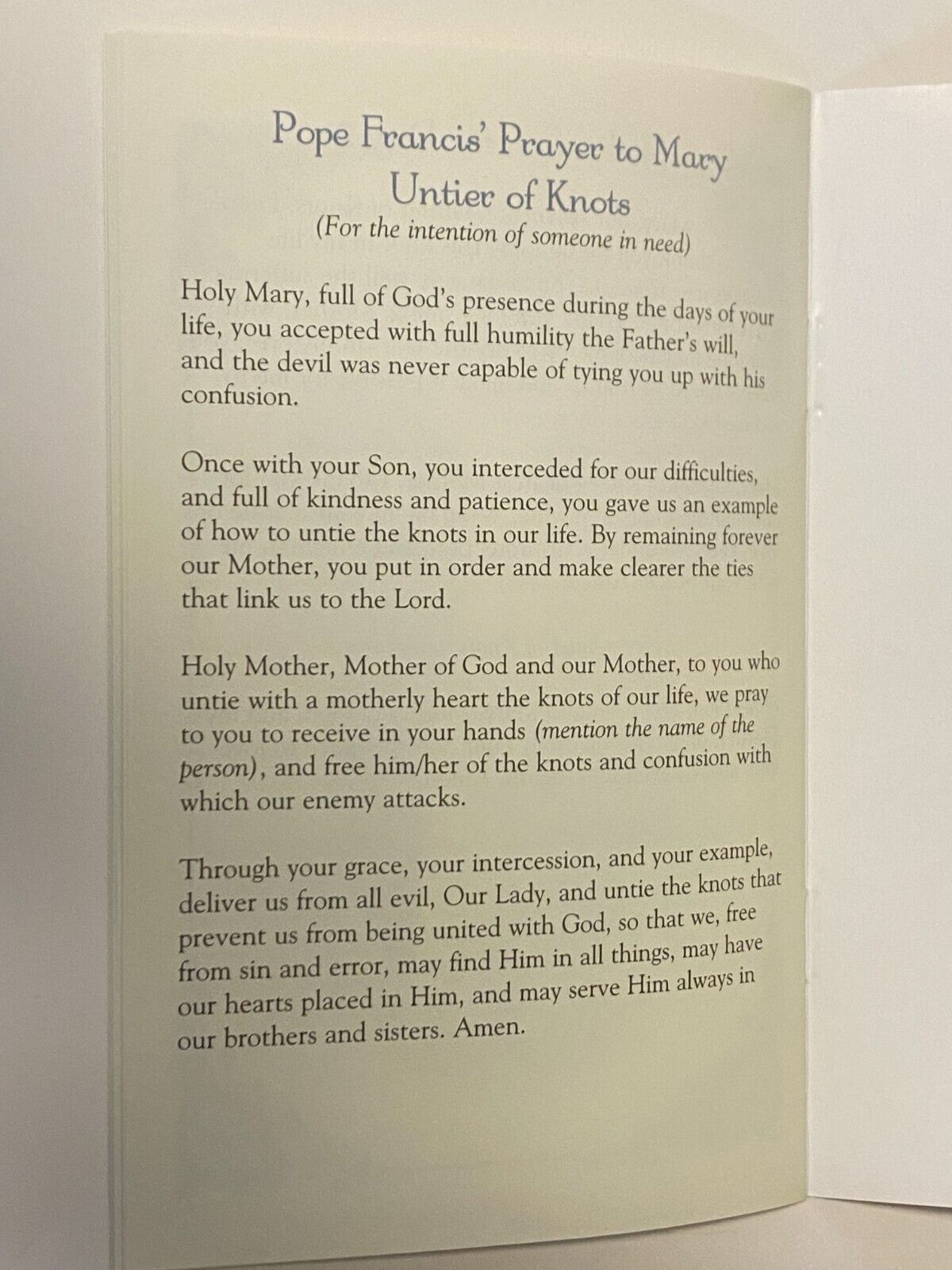 Our Lady Undoer (Untier) of Knots Novena Booklet, New