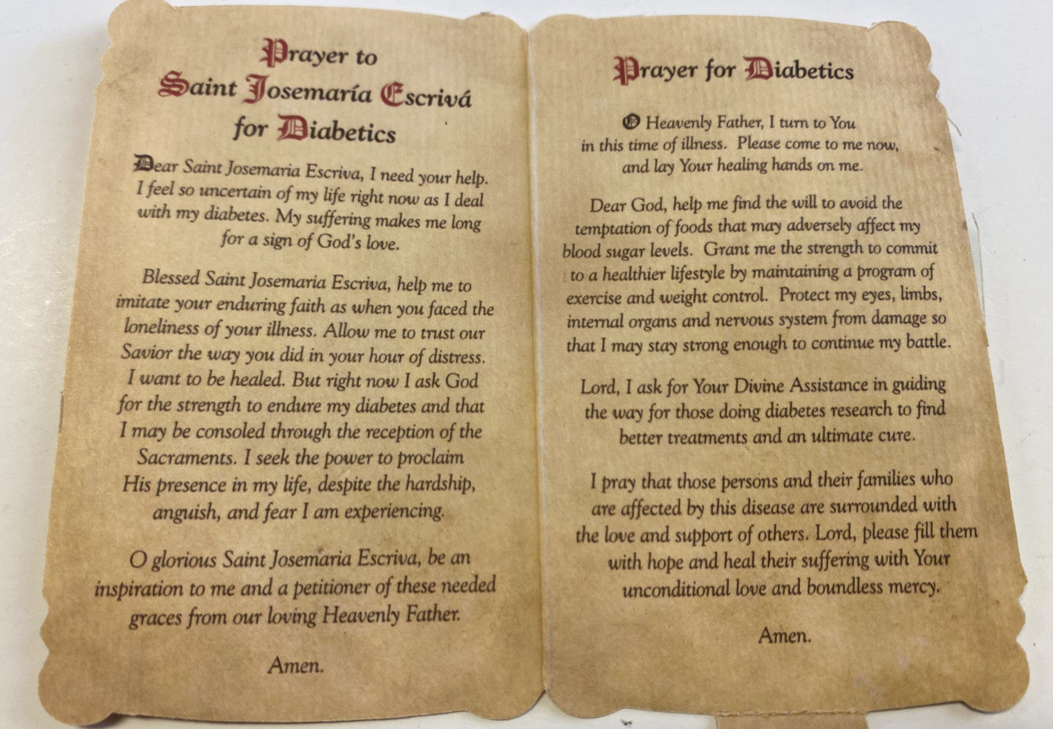 Saint Josemaria Escriva(Patron St of Diabetes)  Prayer Card + Medal,New #PCM-018 - Journeys of Faith