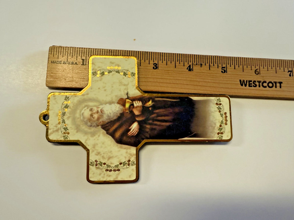 Saint Benedict 5" Wood Cross, New #AB-271-R2