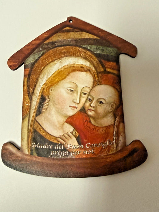 Our Lady of Good Counsel Wood 5" Image, New #Gftshp-216