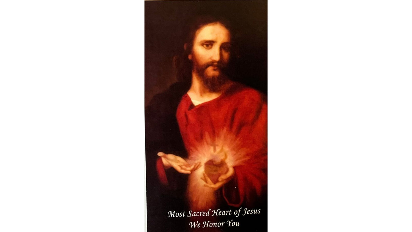 Sacred Heart of Jesus Prayer Card 5 Pack