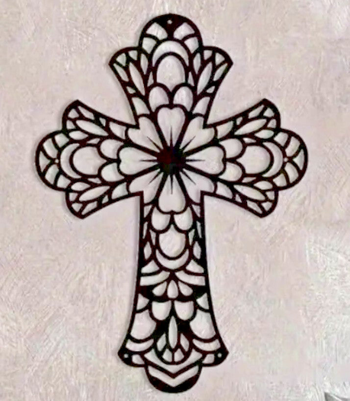 Floral Petal Black Metal 11.8" Cross Wall Art,  New #Gftshp - Journeys of Faith