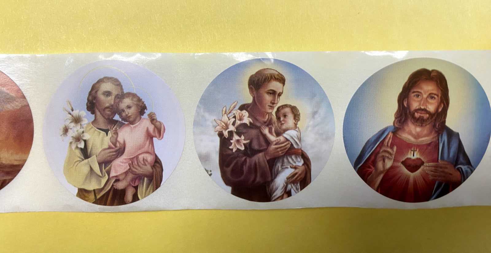 Assorted Saint Stickers, 100 count, 1.75" diam,  New #AB-041 - Journeys of Faith