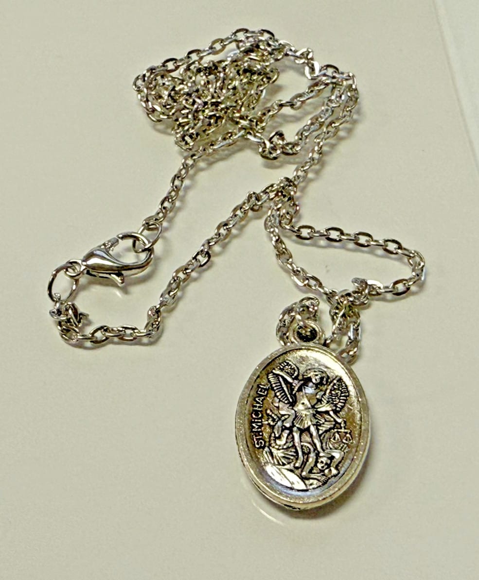 St Michael + Guardian Angel Prayer Card + Medal & 20" Chain, New #AB-031 Journeys of Faith Collectibles:Religion & Spirituality:Christianity:Holy Cards