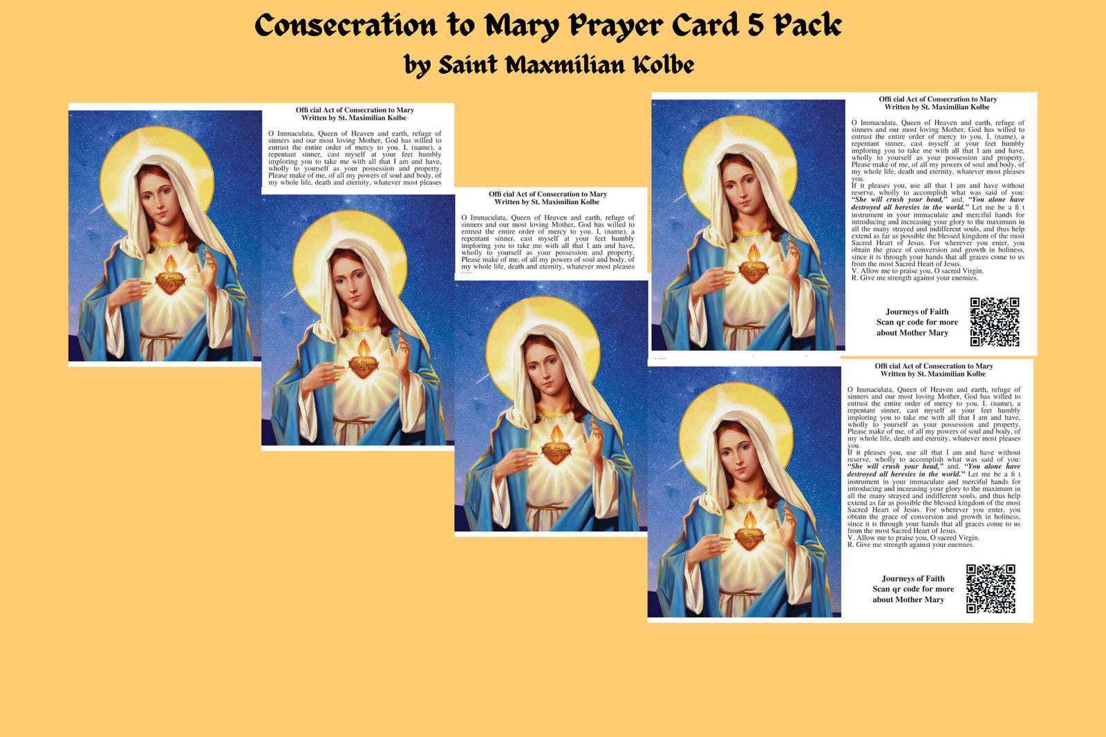 Consecration to Mother Mary Prayer Card Laminated - Journeys of Faith