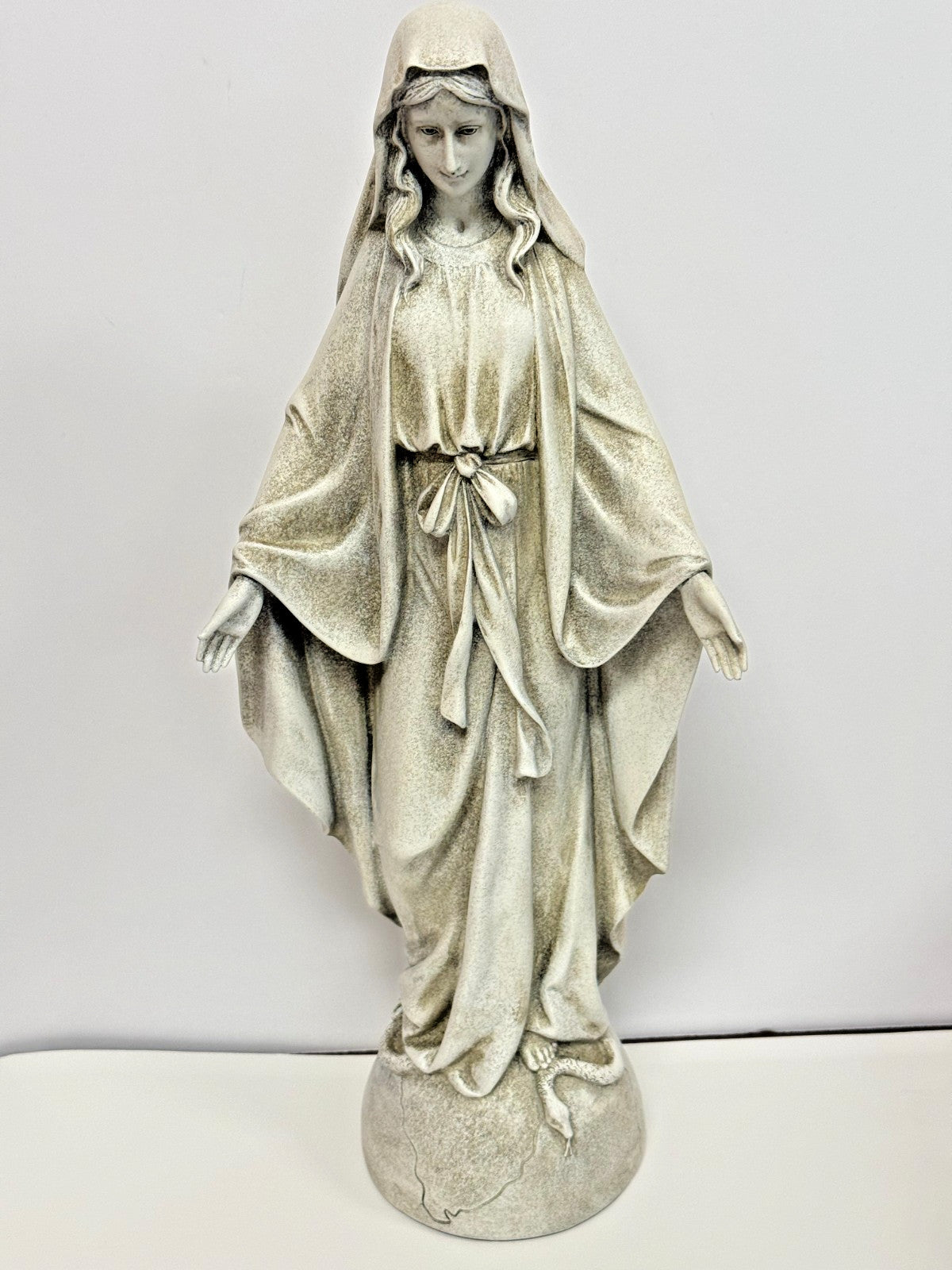 Our Lady of Grace  14" Stone Finish Garden Statue, New #RM-62-RM