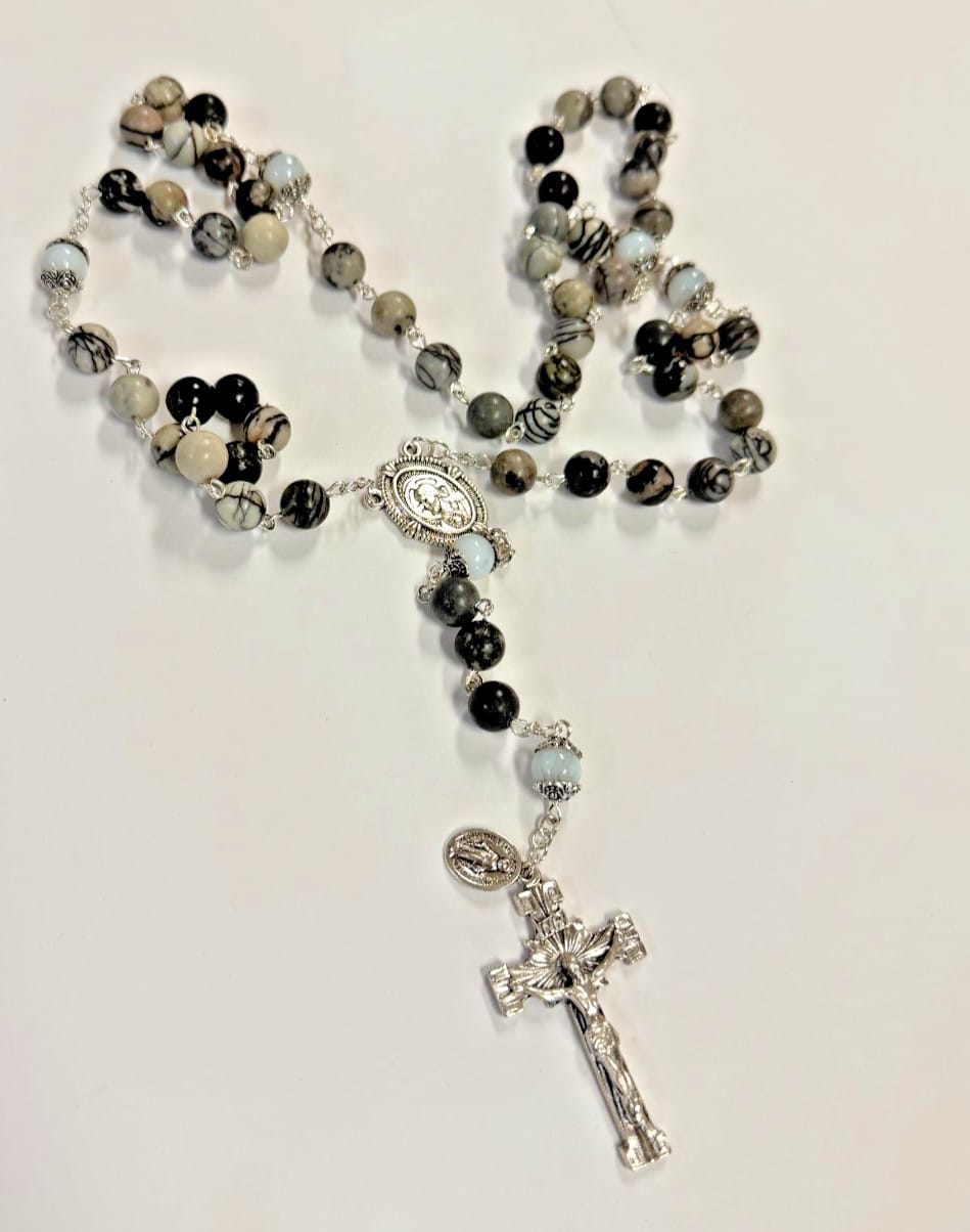 Zebra Japer Stone Beads Rosary, New #Gftshp-56 Journeys of Faith Collectibles:Religion & Spirituality:Christianity:Rosaries