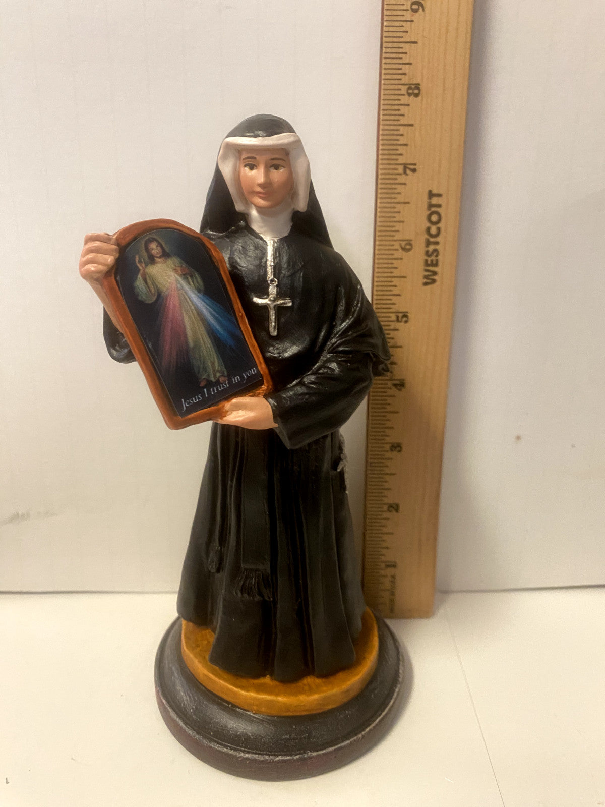 Saint Sister Faustina 7.5" Statue, New from Colombia #L001