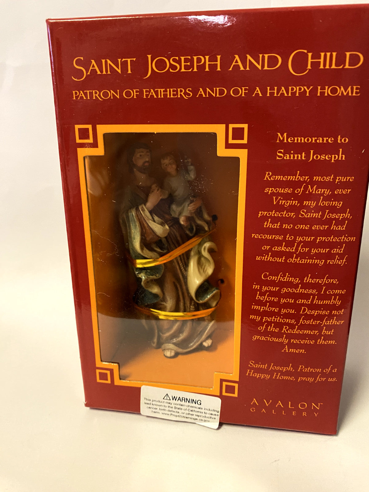 4-inch Saint Joseph with Child statue by Bob and Penny Lord, Christian religious figurine for collectibles and spiritual decor.