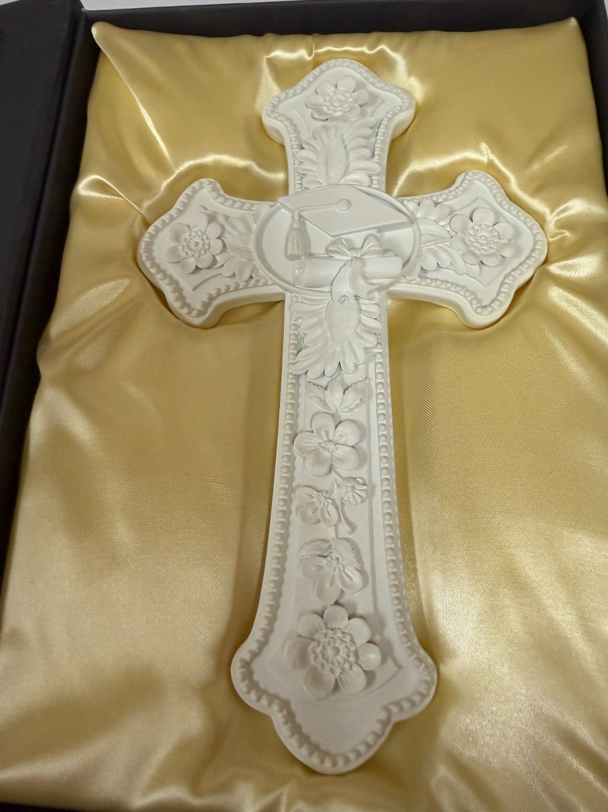 Off-White Graduation Gift Box Cross by Tomaso, New #AB-147