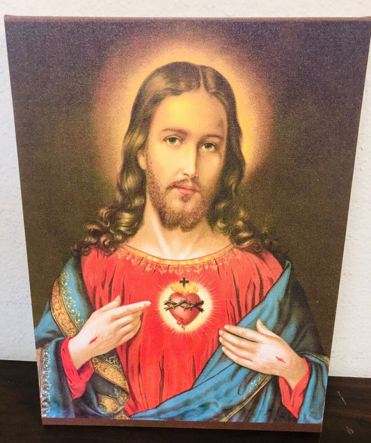Sacred Heart of Jesus Canvas 16" x 12", New - Journeys of Faith