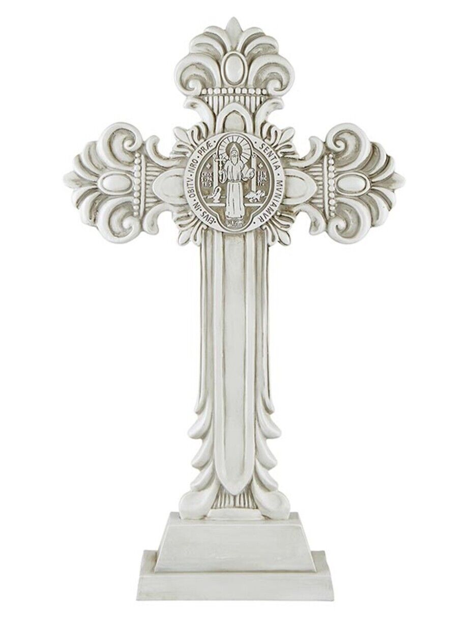 Saint Benedict 20"Garden Stone Crucifix,  New #AB-231