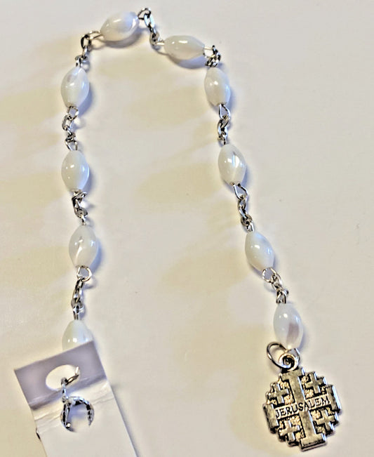 Jerusalem Cross Charm 1 Decade Rosary Bracelet,New from Bethlehem # HLYLND-067 - Journeys of Faith