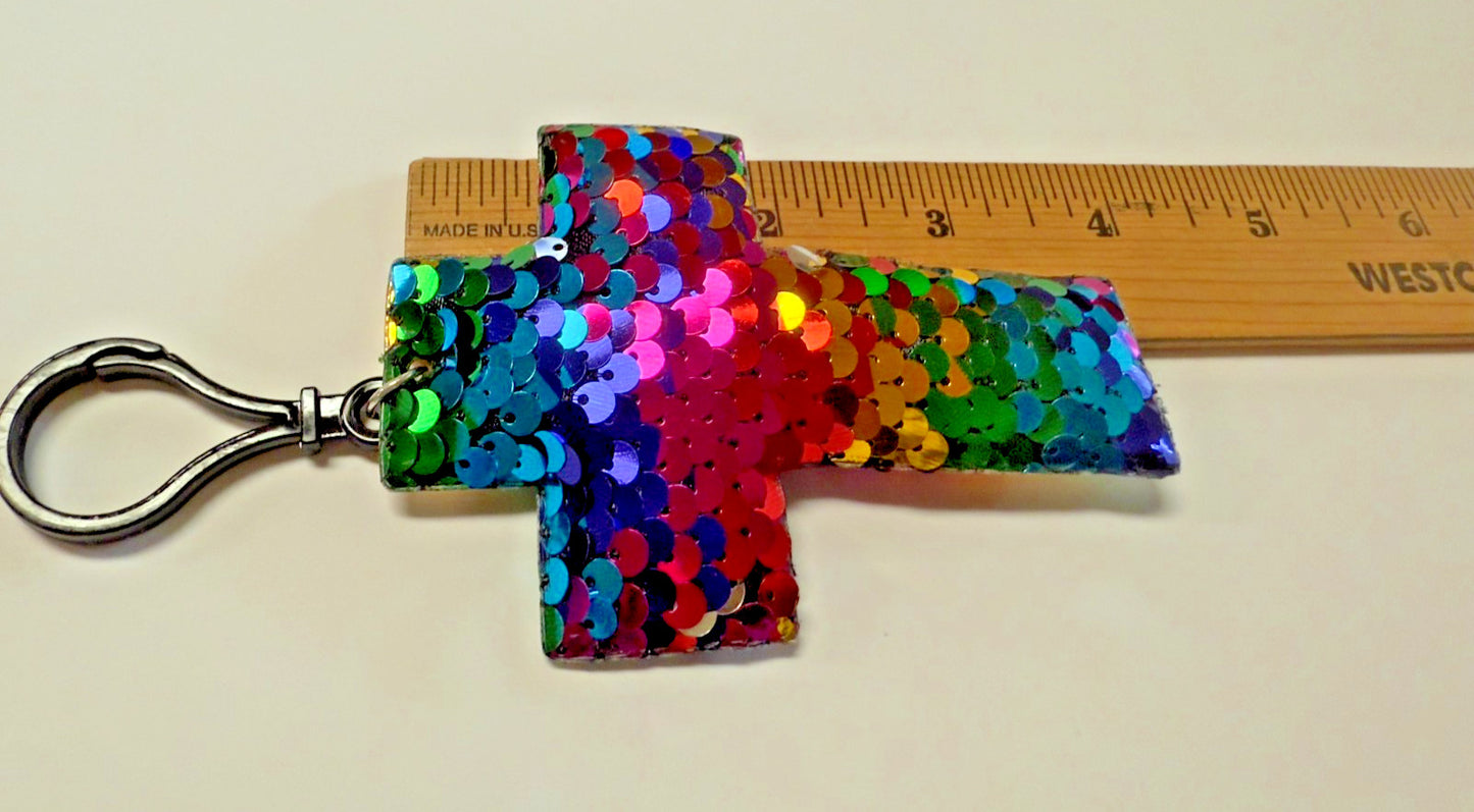 Sequin Cross 3.75" with Clip, New, #AB-055 - Journeys of Faith