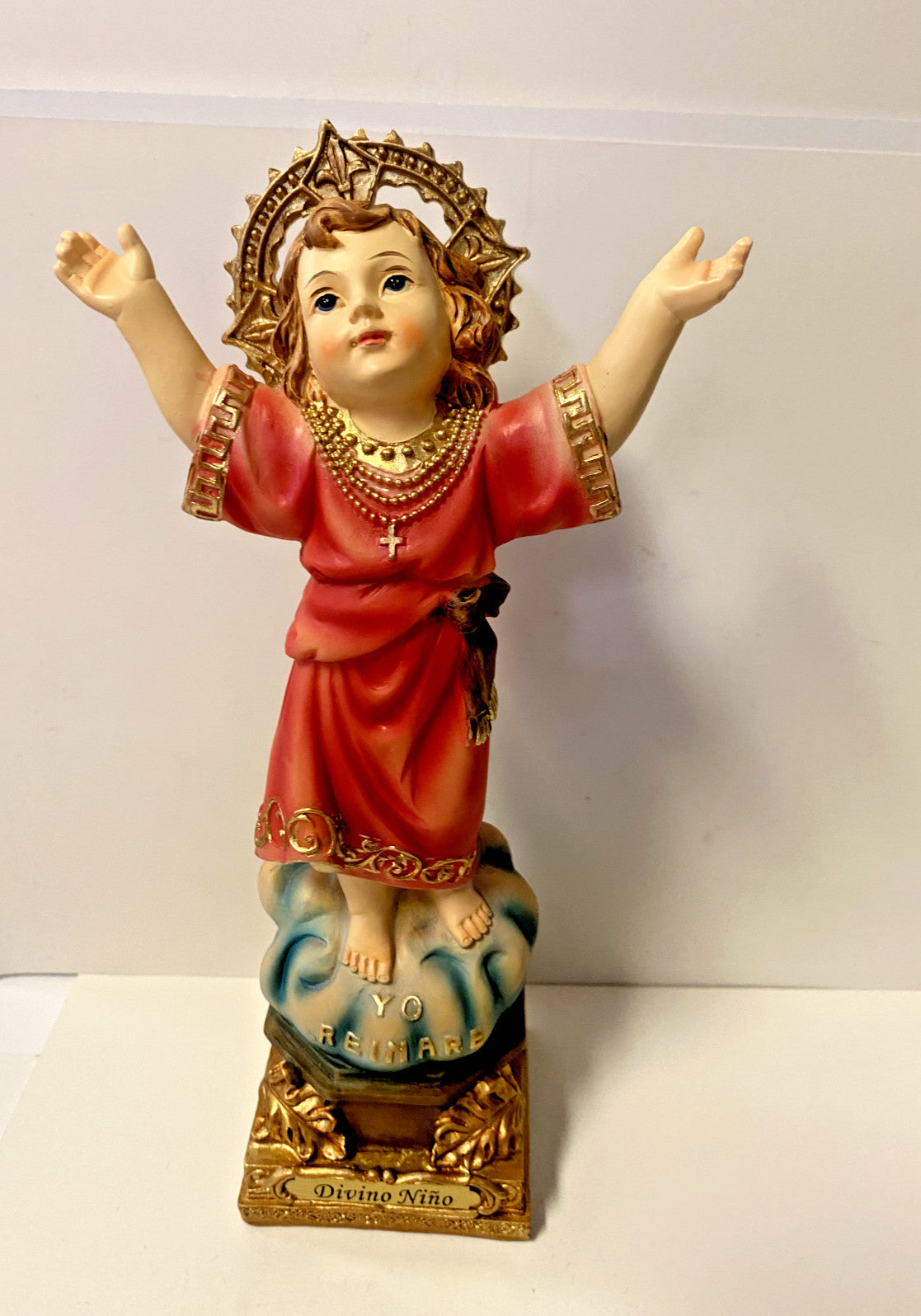 8-inch Divino Nino statue, unbranded religious sculpture for home décor, depicting the child Jesus in a peaceful pose.