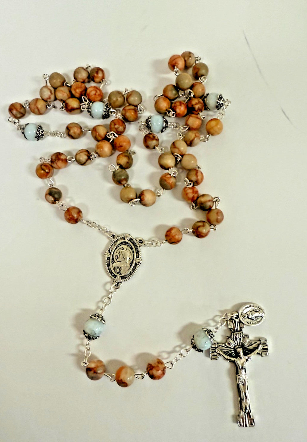 Orange Howlite Stone Beads Rosary, New #Gftshp-57 - Journeys of Faith