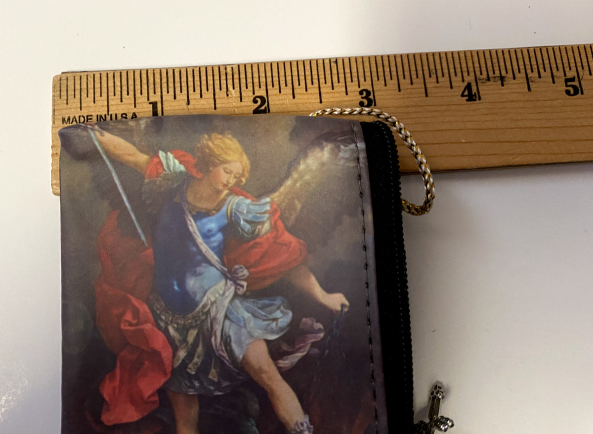 Saint Michael the Archangel Rosary Small 3.25" Pouch, New #AB-027-4
