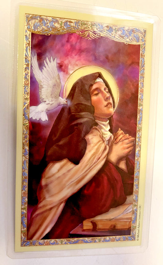 Saint Teresa of Avila Laminated Prayer Card , New from Italy