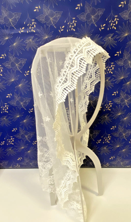 Women's Off-white Lace Church Veil, New #AB-GFTSHP - Bob and Penny Lord