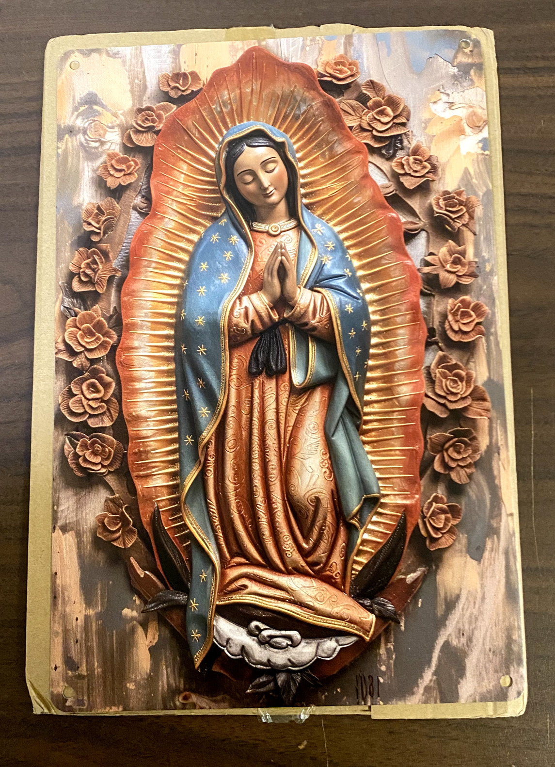 Our Lady of Guadalupe 2D Image set on Aluminum, New  #ALM-08-R2