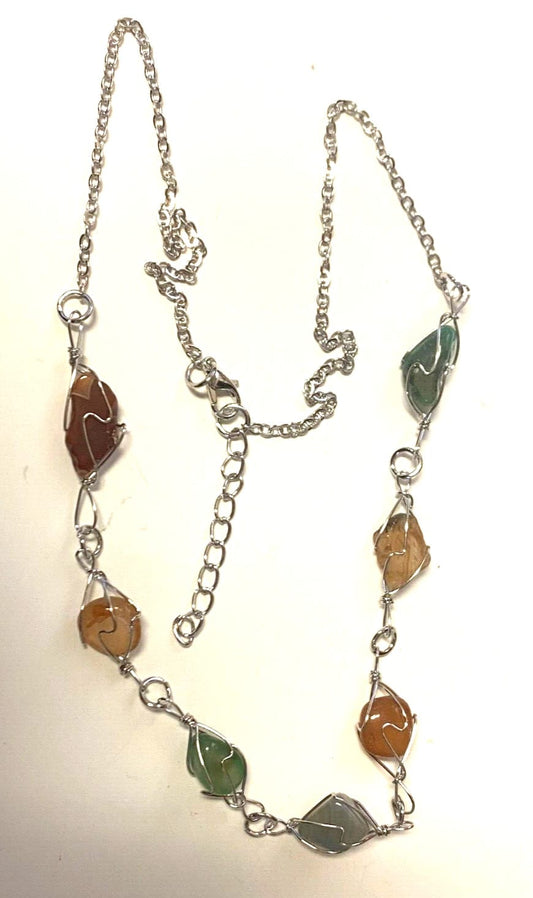 Silver tone 22-inch Christian necklace from Journeys of Faith, featuring a stone pendant, part of religious collectibles collection.