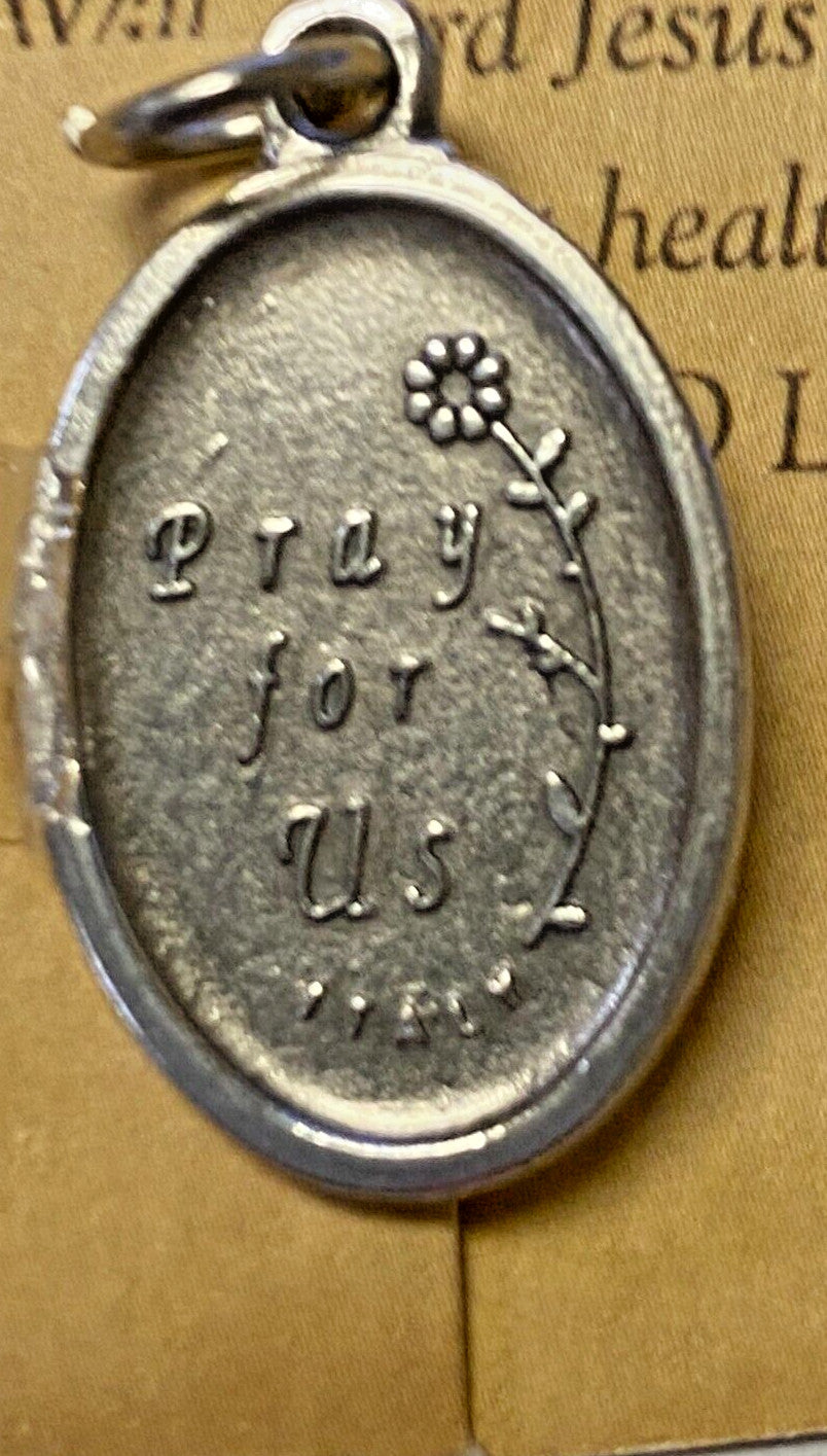 Saint Roch ( Patron of Plagues) Prayer Card + Medal, New #PCM-027
