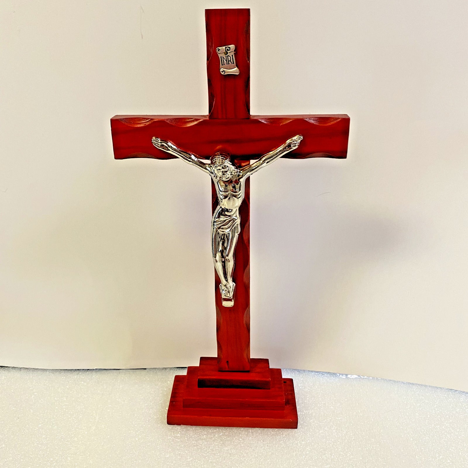 Cherry Finish Standing Wood 13"  Crucifix, New #AB-246 - Bob and Penny Lord