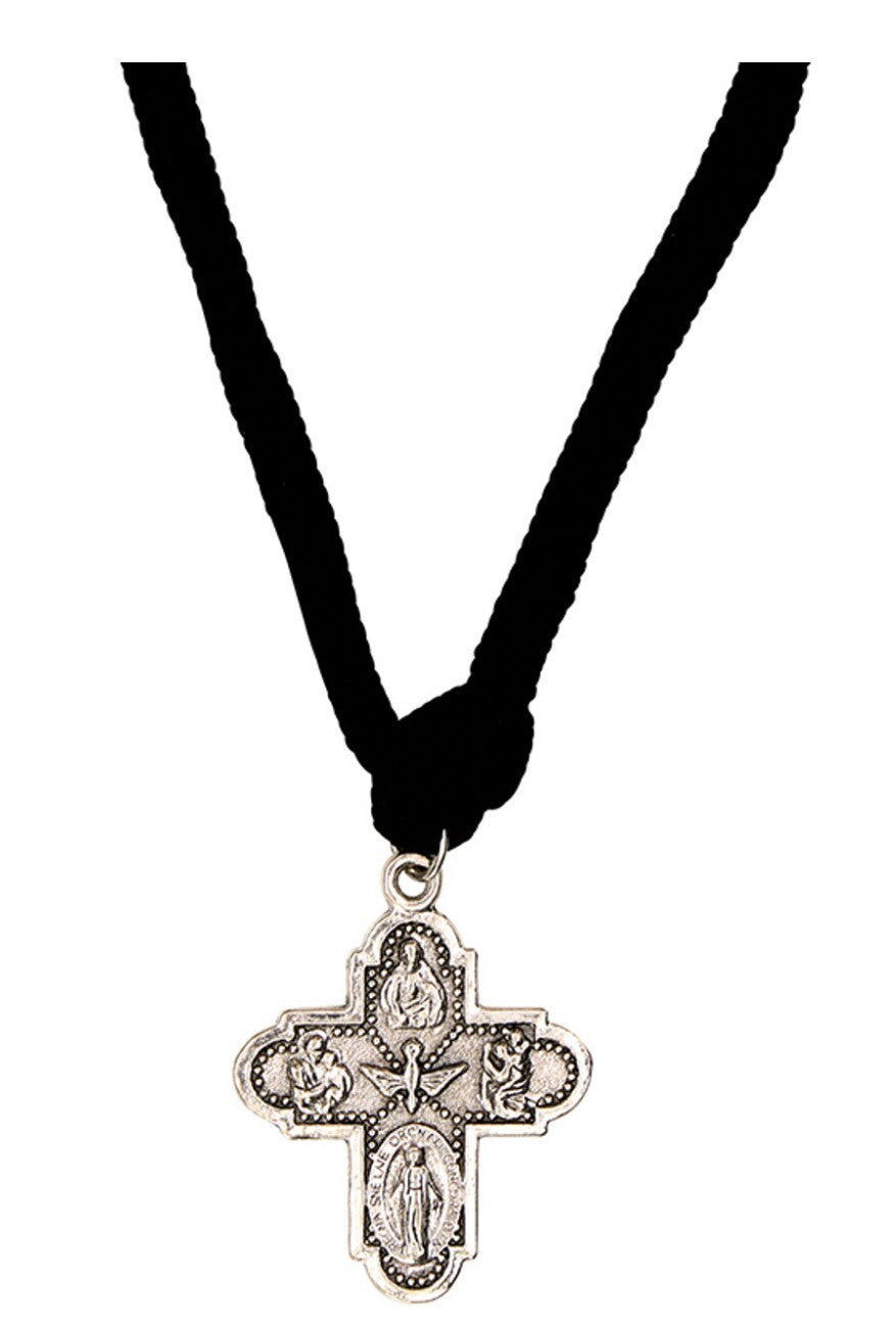 Four Way 1-inch adjustable corded pendant necklace by Bob and Penny Lord Journeys of Faith, featuring a Christian-themed design.